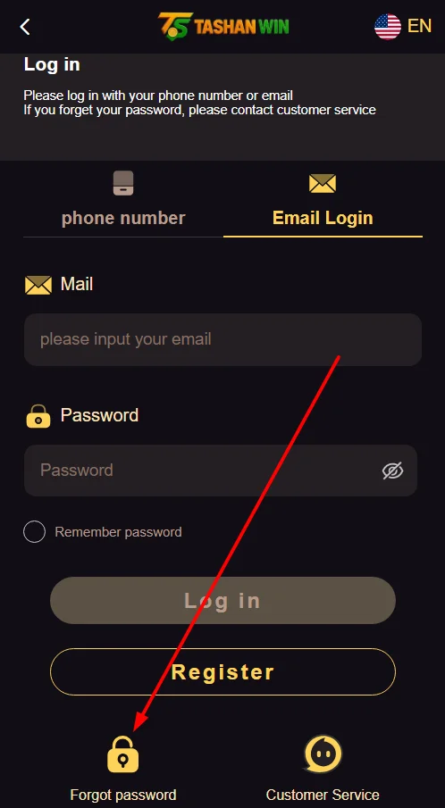 Click forgot password option